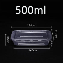 Load image into Gallery viewer, 10 Pcs 50 Pcs Plastic Reusable Bento Box Meal Storage Food Prep Lunch Box Reusable Microwavable Containers Lunchbox Convenient