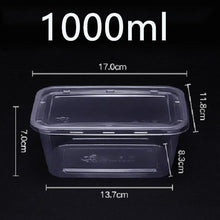 Load image into Gallery viewer, 10 Pcs 50 Pcs Plastic Reusable Bento Box Meal Storage Food Prep Lunch Box Reusable Microwavable Containers Lunchbox Convenient