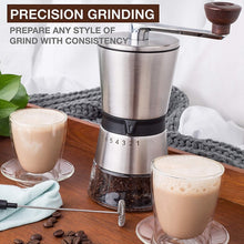 Load image into Gallery viewer, Hot Sale Manual Manual Coffee Grinder Conical Ceramic Burr Portable Hand Crank Mill 304 Stainless Steel Quiet and Portable
