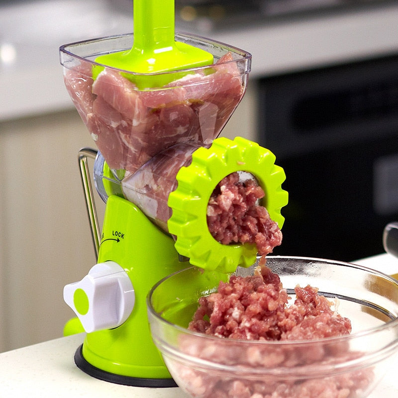 Multifunction Manual Meat Grinder Stainless Steel Blade Home