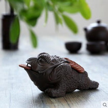 Load image into Gallery viewer, Creative Tea Pet Ornaments Zisha Tea Pet Golden Toad Tea Set Accessories Tea Art Small Monk Figure Ornaments
