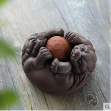Load image into Gallery viewer, Creative Tea Pet Ornaments Zisha Tea Pet Golden Toad Tea Set Accessories Tea Art Small Monk Figure Ornaments

