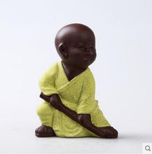 Load image into Gallery viewer, Creative Tea Pet Ornaments Zisha Tea Pet Golden Toad Tea Set Accessories Tea Art Small Monk Figure Ornaments
