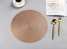 Load image into Gallery viewer, 6/4PCS Restaurant round environmental friendly PVC meal mat Nordic anti-hot table mat steak plate pad placemat for dining table
