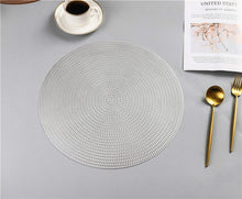 Load image into Gallery viewer, 6/4PCS Restaurant round environmental friendly PVC meal mat Nordic anti-hot table mat steak plate pad placemat for dining table
