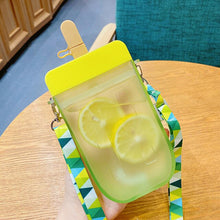 Load image into Gallery viewer, Cute straw cup New  Plastic popsicle  Water Bottle BPA free   Outdoor transparent juice drinking cup suitable for adult children
